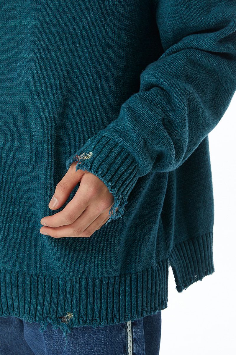 KURO(クロ)RECYCLE COTTON DAMAGE CREW NECK SWEATER リサイクルコットンダメージクルーネックセーター 963432 -2