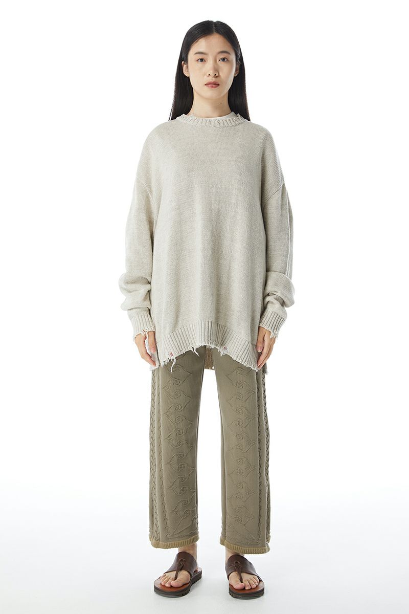 KURO(クロ)RECYCLE COTTON DAMAGE CREW NECK SWEATER リサイクルコットンダメージクルーネックセーター 963432 -6