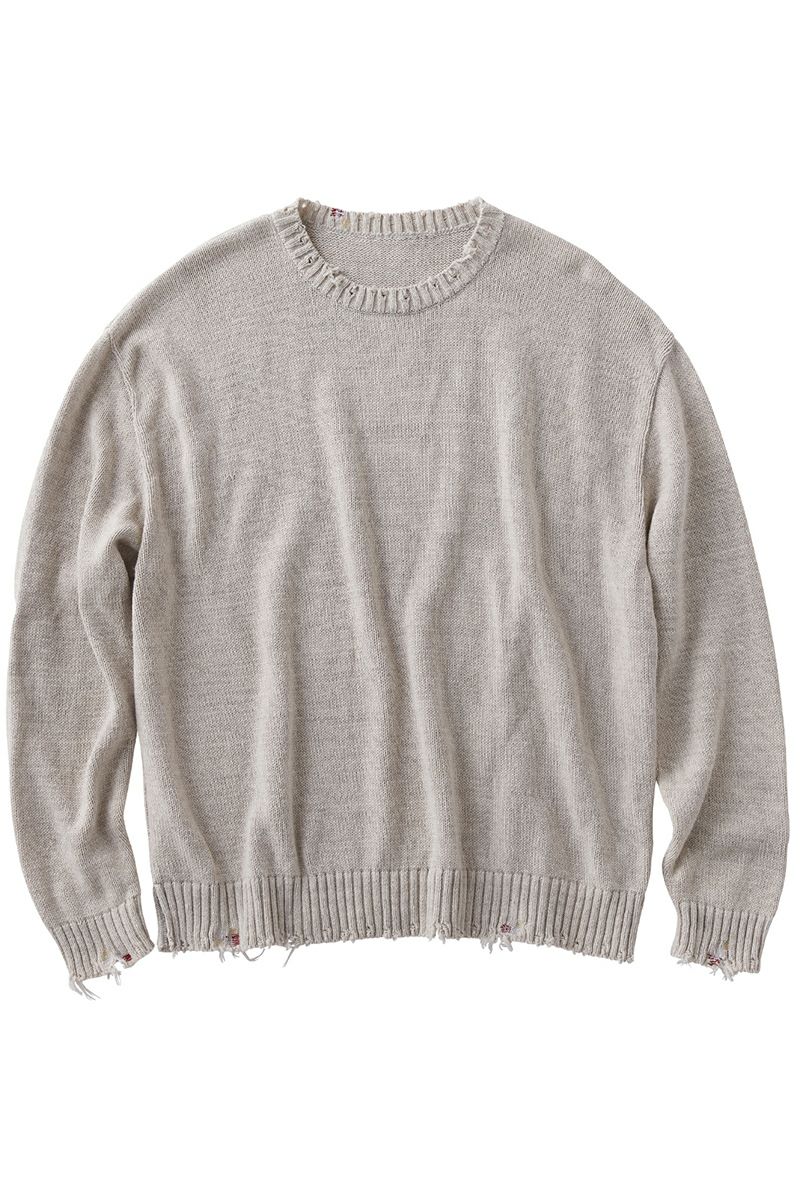 KURO(クロ)RECYCLE COTTON DAMAGE CREW NECK SWEATER リサイクルコットンダメージクルーネックセーター 963432 -8