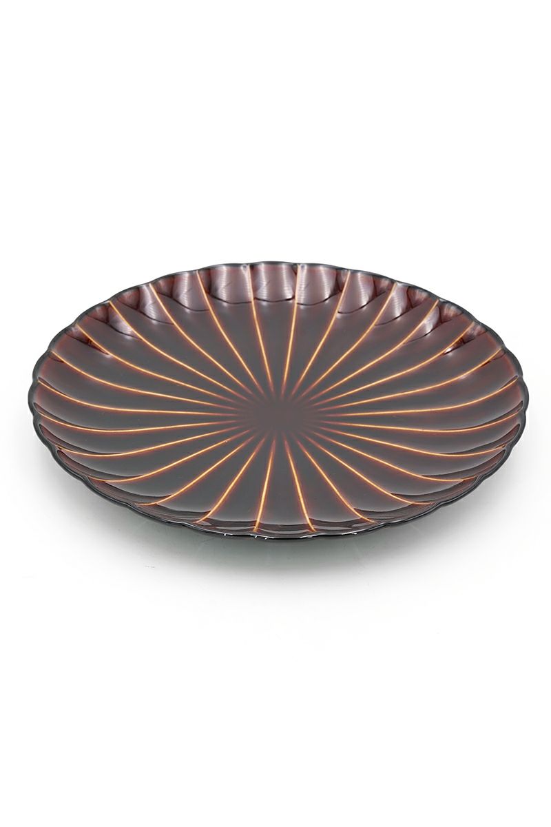 TOJIKITONYA(トウジキトンヤ)ぎやまん 8寸皿：漆 13561