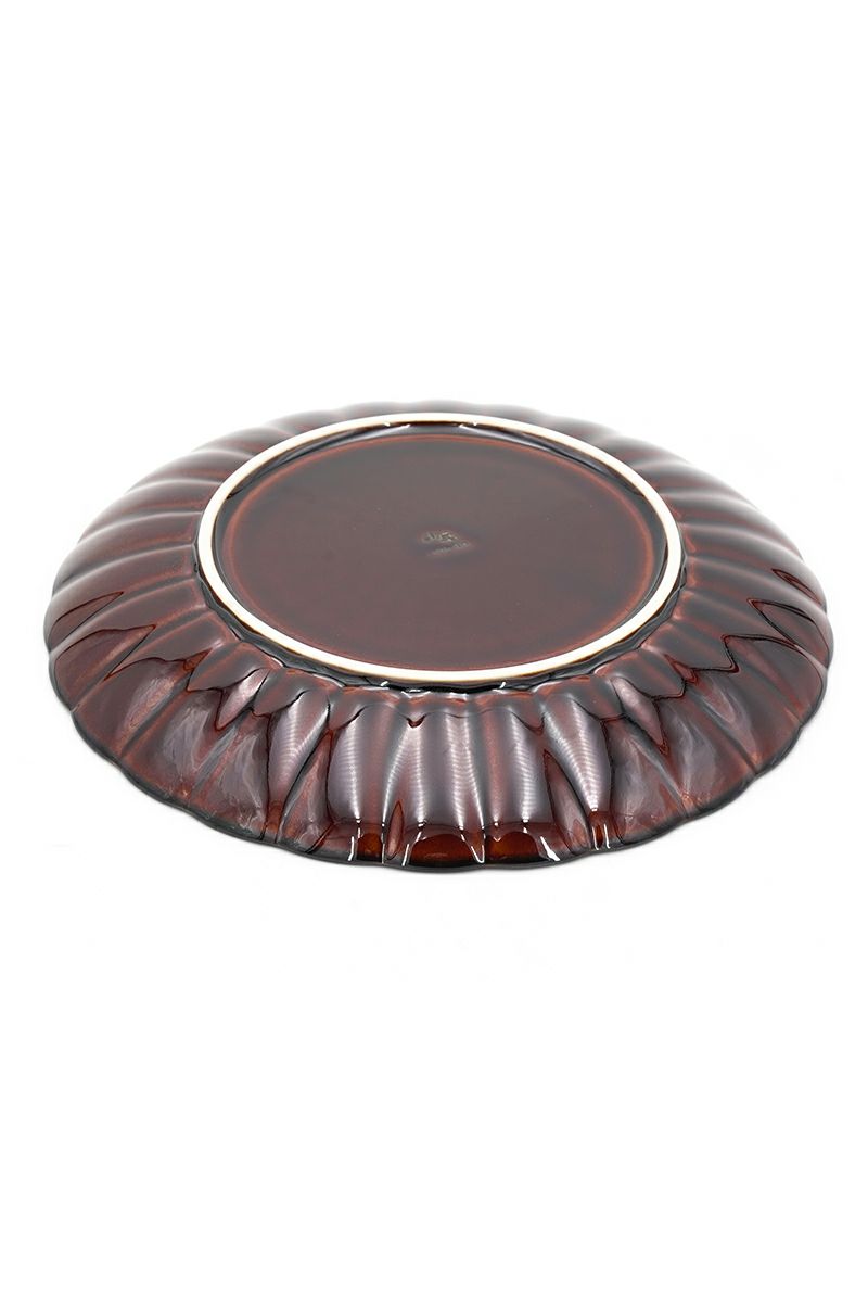 TOJIKITONYA(トウジキトンヤ)ぎやまん 8寸皿：漆 13561 -1