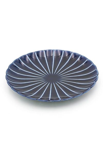 TOJIKITONYA(トウジキトンヤ)ぎやまん 8寸皿：茄子紺 13562