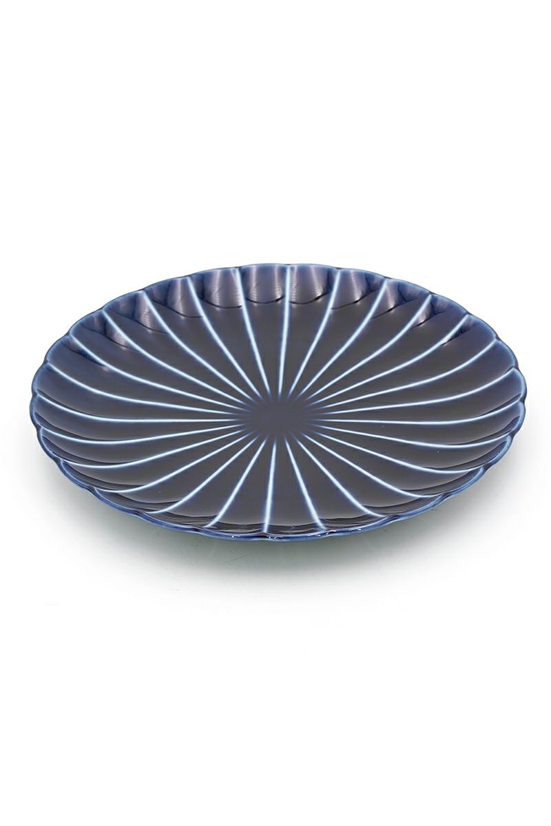 TOJIKITONYA(トウジキトンヤ)ぎやまん 8寸皿：茄子紺 13562