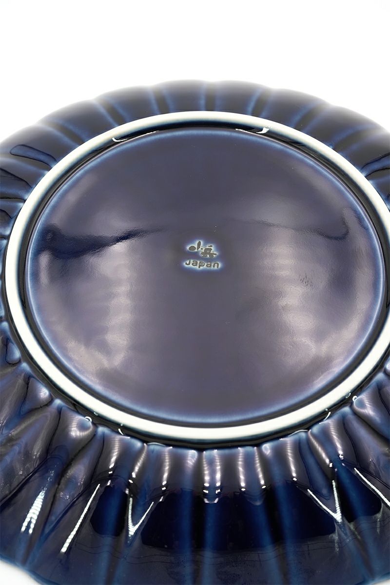 TOJIKITONYA(トウジキトンヤ)ぎやまん 8寸皿：茄子紺 13562 -3