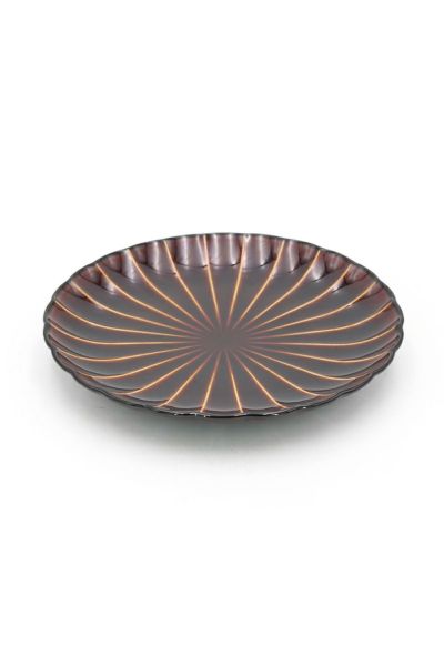 TOJIKITONYA(トウジキトンヤ)ぎやまん 6寸皿:漆  13571