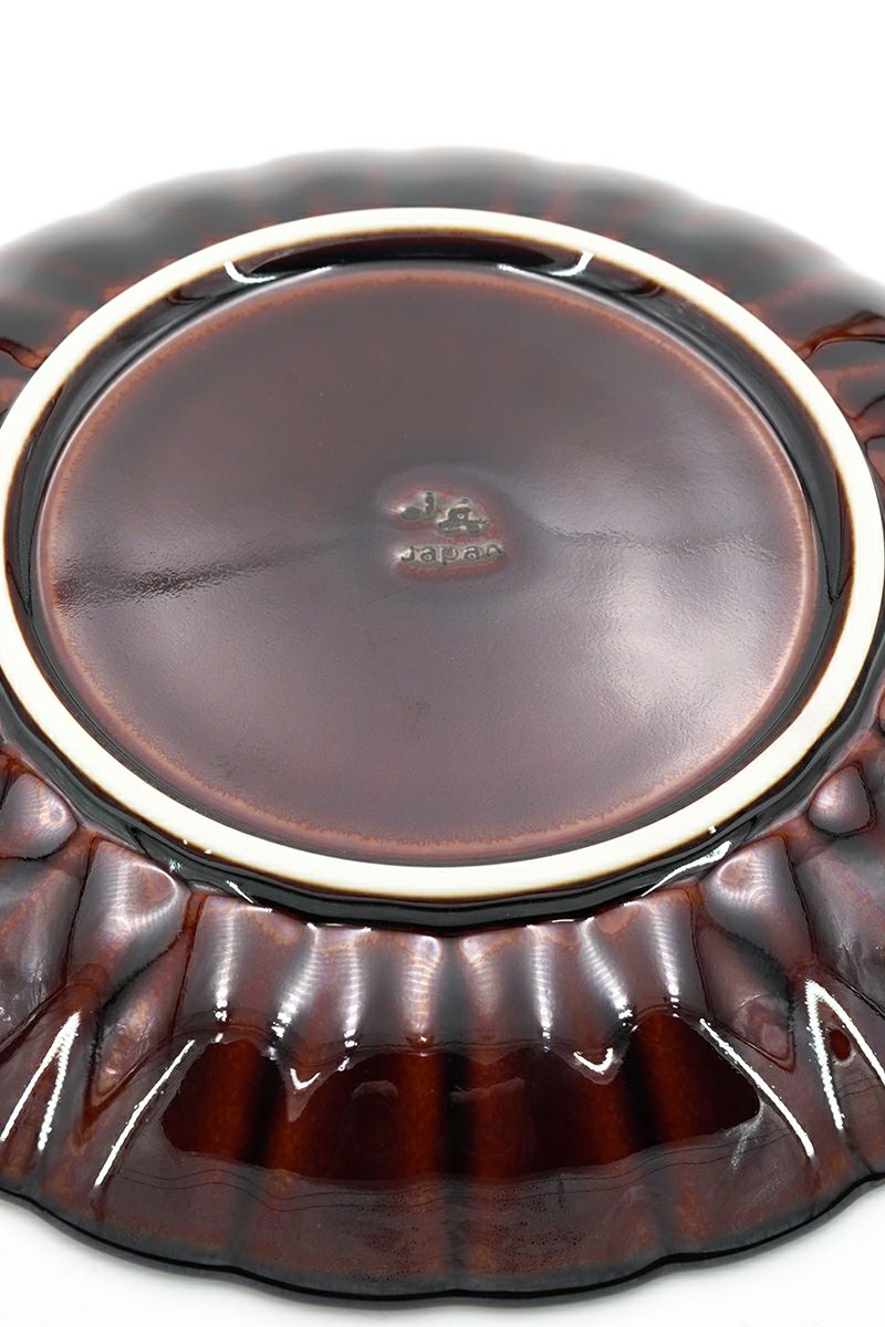 TOJIKITONYA(トウジキトンヤ)ぎやまん 6寸皿:漆  13571 -3