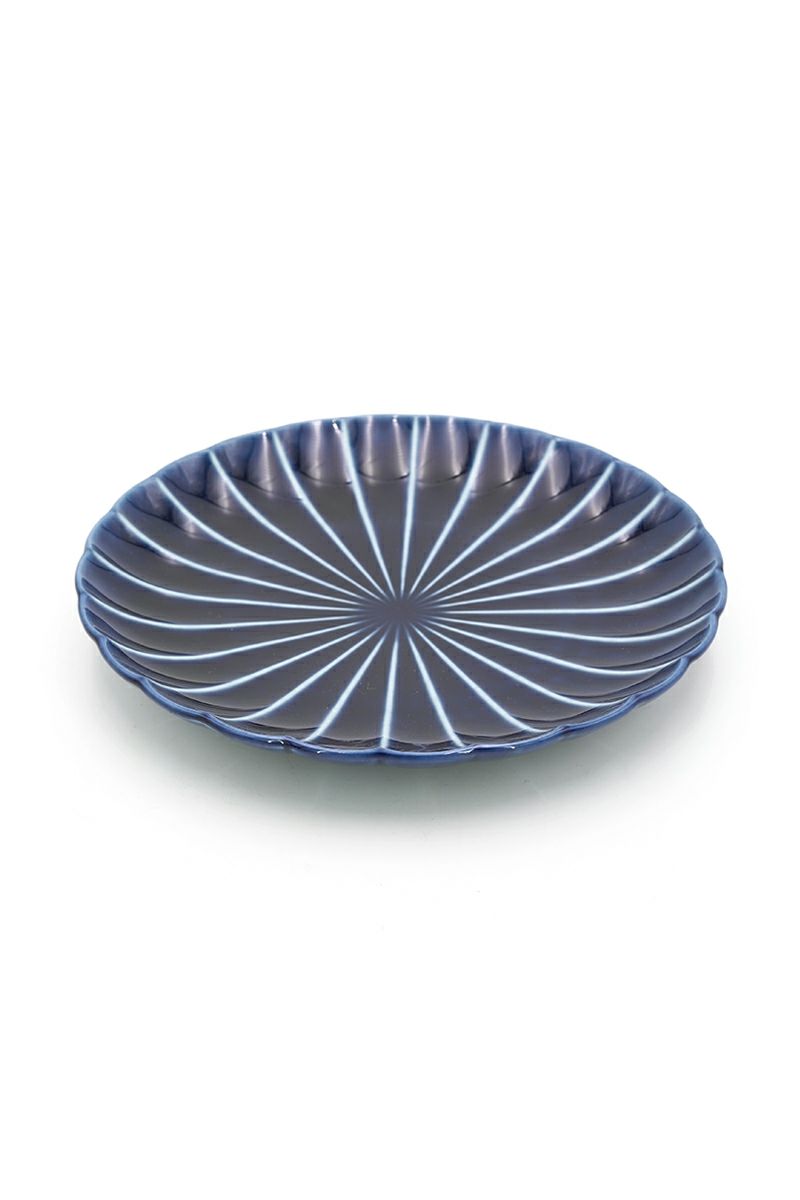 TOJIKITONYA(トウジキトンヤ)ぎやまん 6寸皿:茄子紺  13572