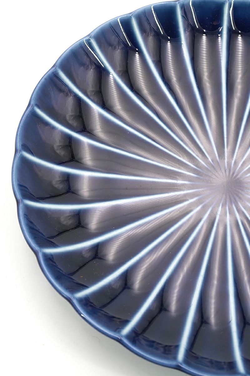 TOJIKITONYA(トウジキトンヤ)ぎやまん 6寸皿:茄子紺  13572 -2