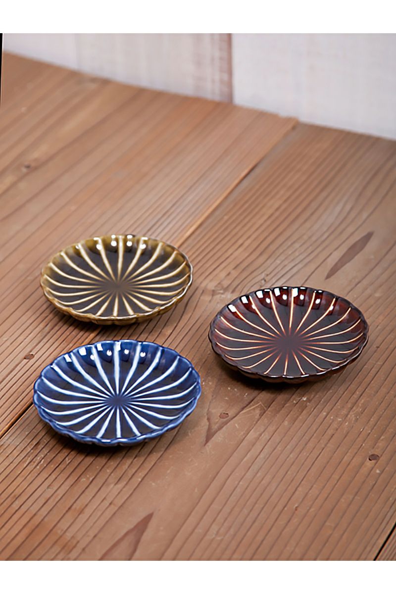 TOJIKITONYA(トウジキトンヤ)ぎやまん 6寸皿:茄子紺  13572 -4