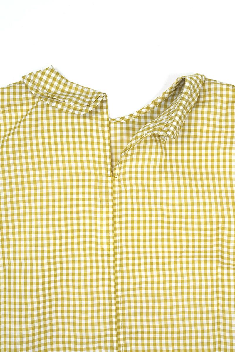 homspun(ホームスパン)ギンガムダブルフラットカラー　プルオーバーブラウス　5704 -4