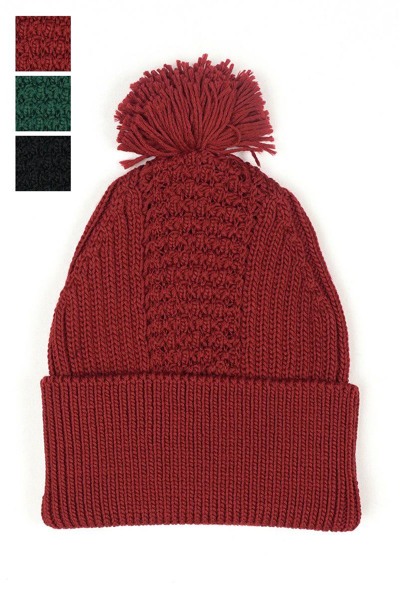 homspun(ホームスパン)ラム タック編みキャップ 222-7890