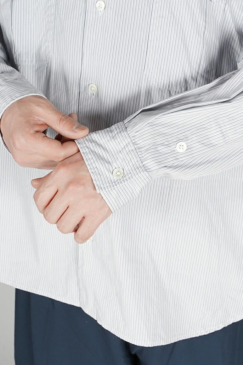 Porter Classic(ポータークラシック)ロールアップストライプシャツ ロゴブラック ROLL UP STRIPE SHIRT (ROLL UP LOGO BLACK) PC-016-2212 -4