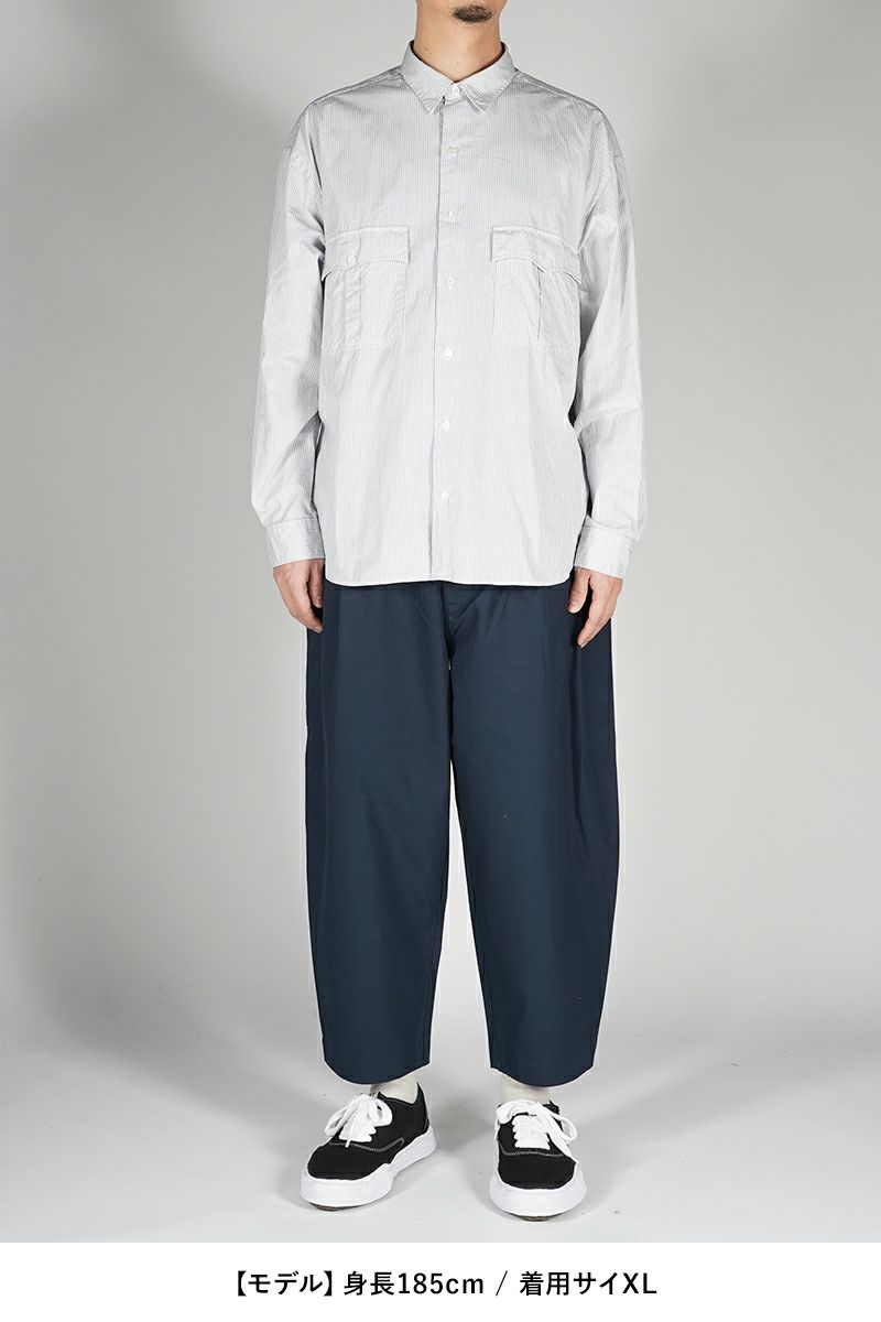 Porter Classic(ポータークラシック)ロールアップストライプシャツ ロゴブラック ROLL UP STRIPE SHIRT (ROLL UP LOGO BLACK) PC-016-2212 -6
