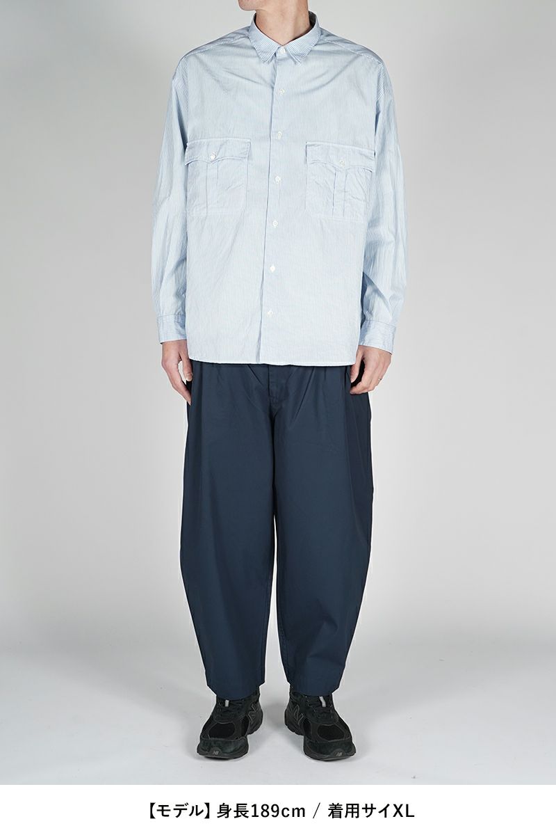 Porter Classic(ポータークラシック)ロールアップストライプシャツ ロゴブラック ROLL UP STRIPE SHIRT (ROLL UP LOGO BLACK) PC-016-2212 -8