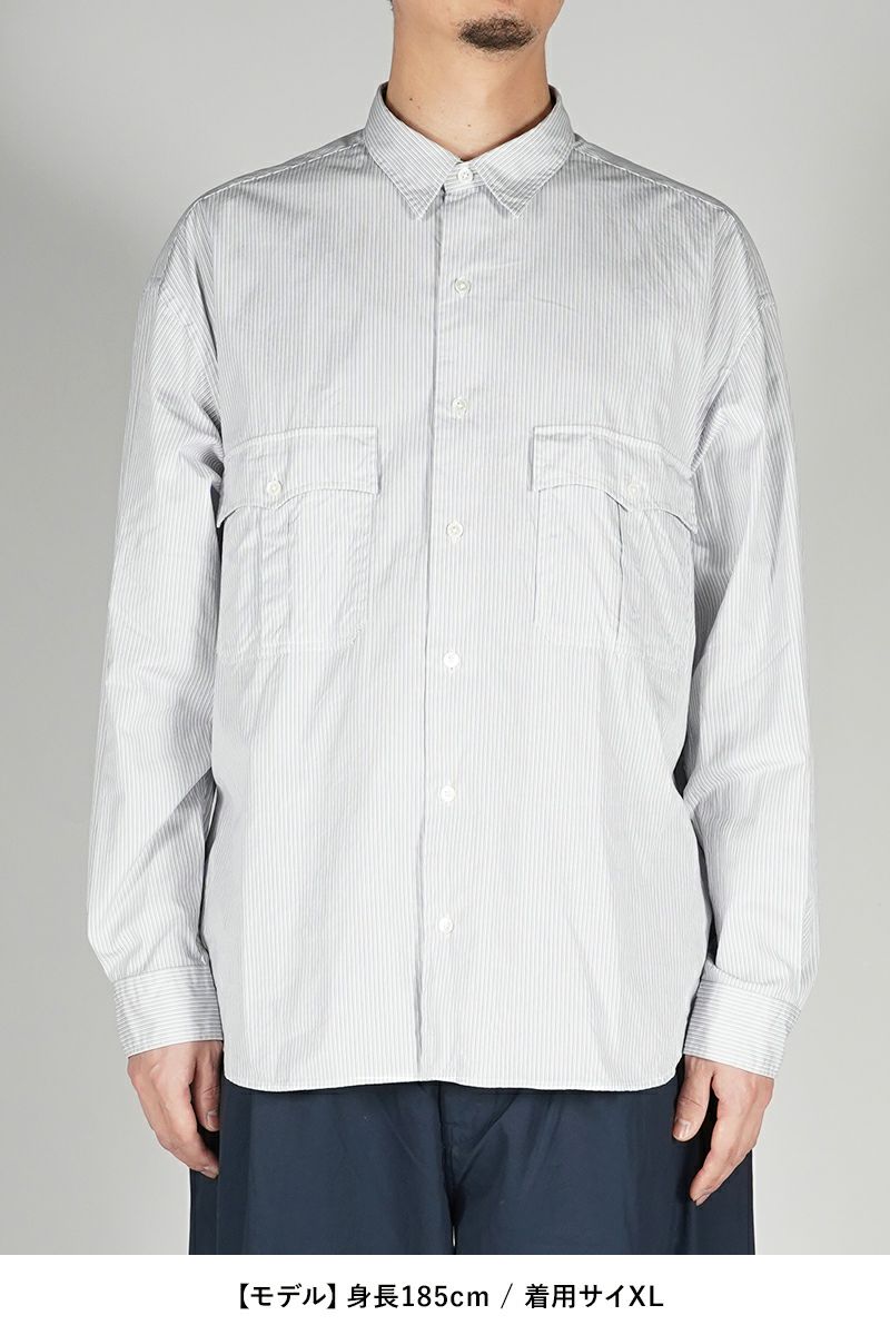 Porter Classic(ポータークラシック)ロールアップストライプシャツ ロゴブラック ROLL UP STRIPE SHIRT (ROLL UP LOGO BLACK) PC-016-2212 -10