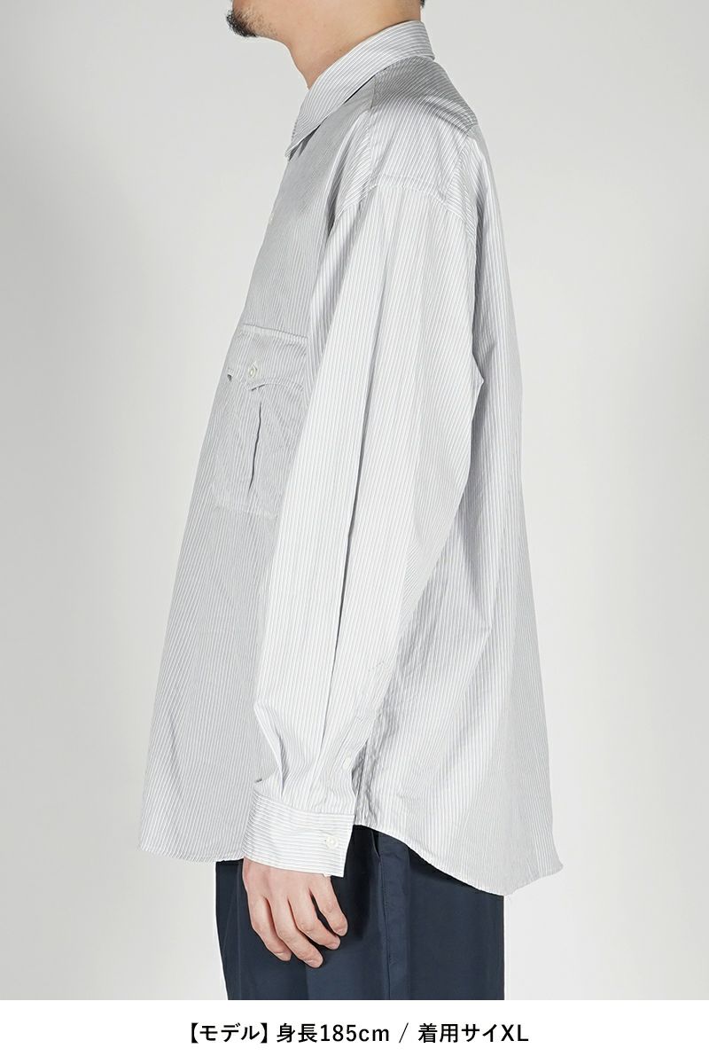 Porter Classic(ポータークラシック)ロールアップストライプシャツ ロゴブラック ROLL UP STRIPE SHIRT (ROLL UP LOGO BLACK) PC-016-2212 -11