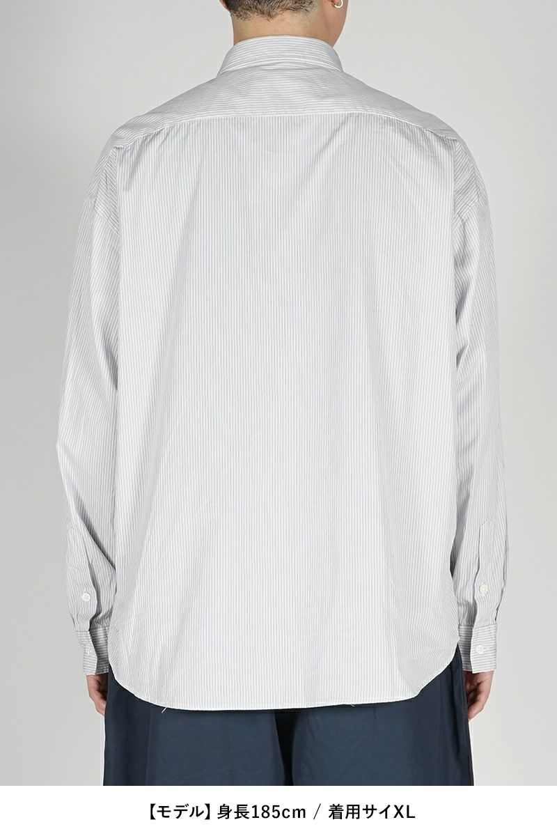 Porter Classic(ポータークラシック)ロールアップストライプシャツ ロゴブラック ROLL UP STRIPE SHIRT (ROLL UP LOGO BLACK) PC-016-2212 -12