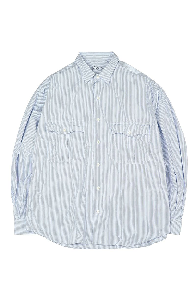Porter Classic(ポータークラシック)ロールアップストライプシャツ ロゴブラック ROLL UP STRIPE SHIRT (ROLL UP LOGO BLACK) PC-016-2212 -13