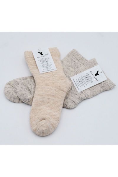 Hummingbird(ハミングバード)裏シルク2重編みルームソックスMサイズ684043