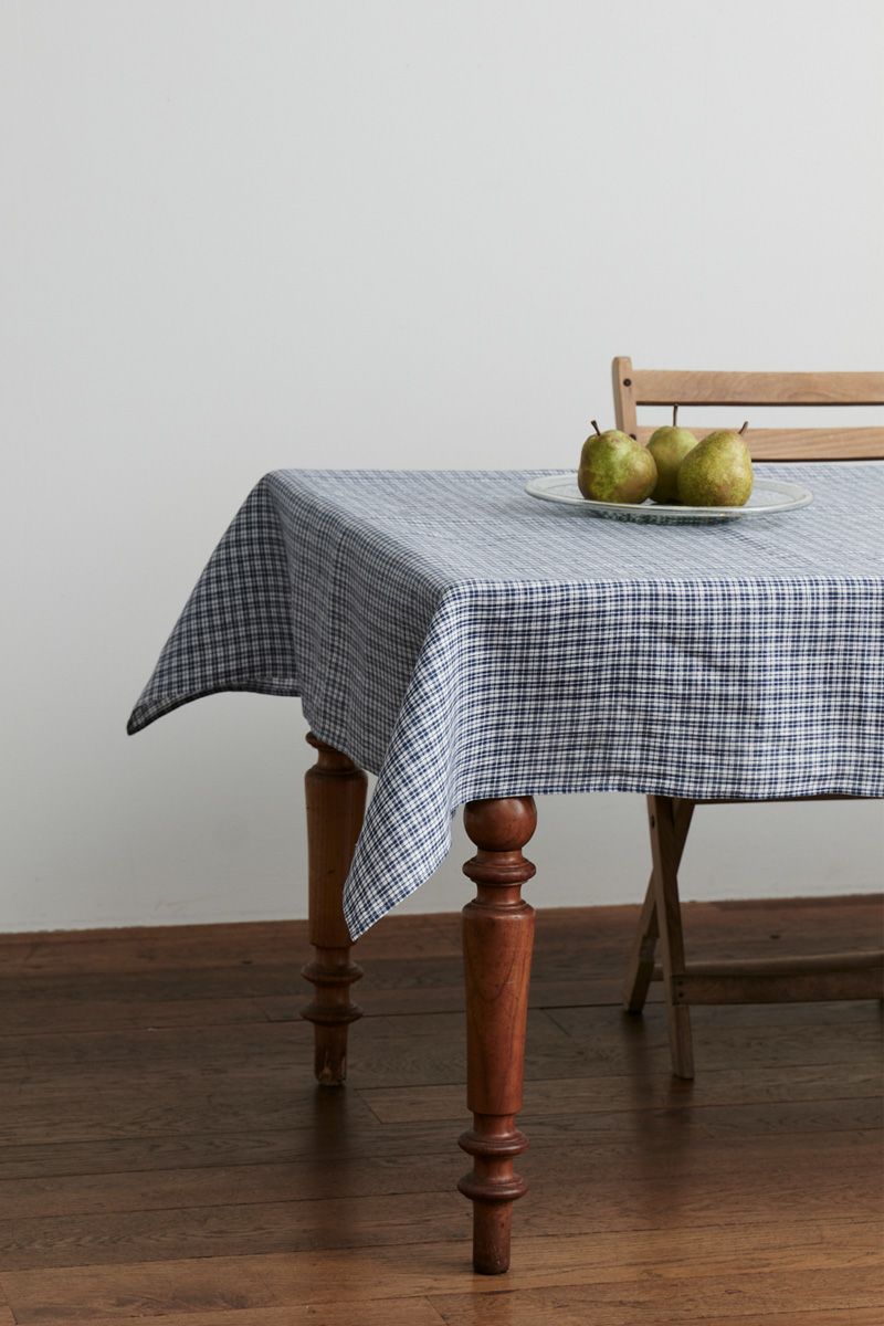 fog linen work フォグリネンワークリネンテーブルクロス(L)クレメンテ　LTT005L-BLPL