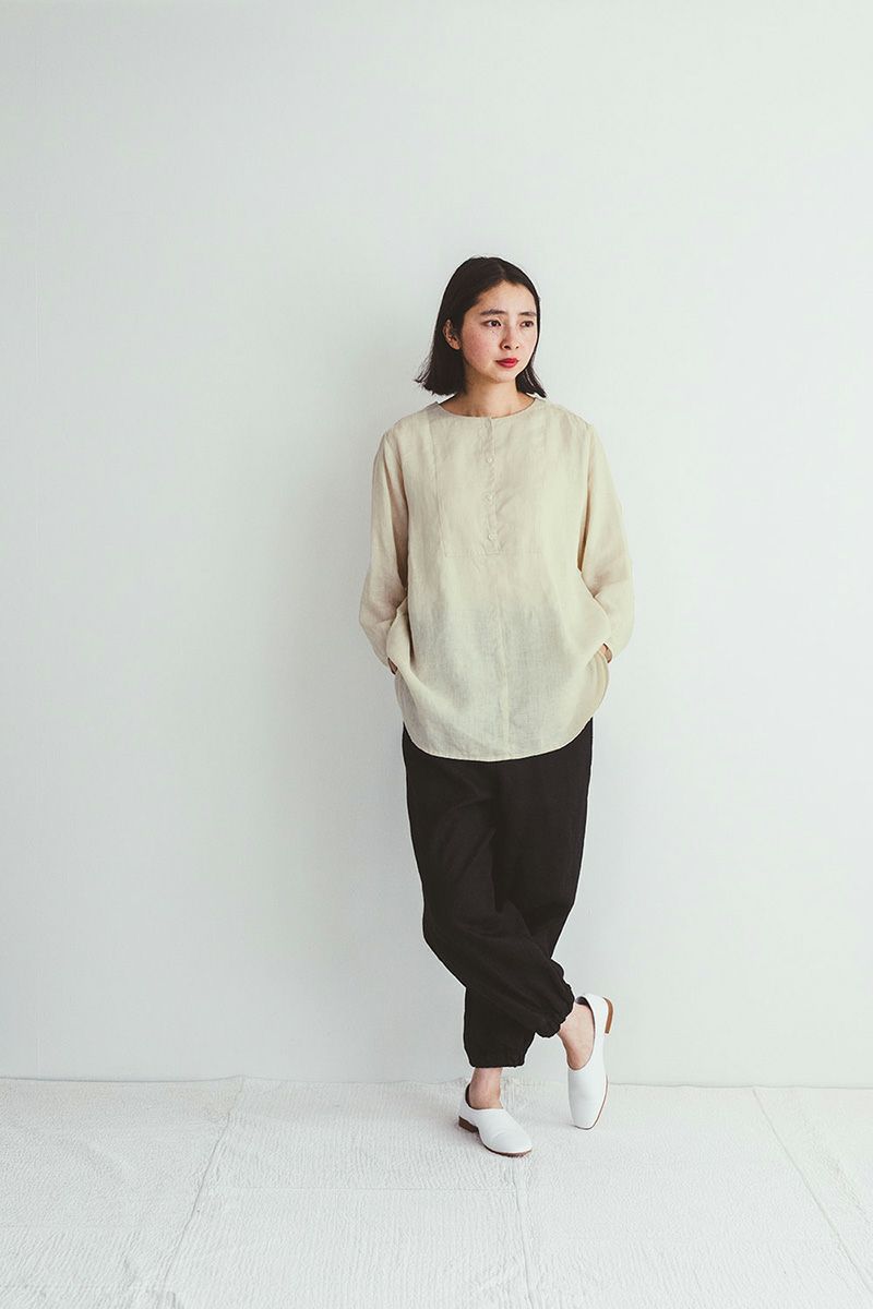 fog linen work フォグリネンワークメイ シャツ エクルベージュ LWA490-571