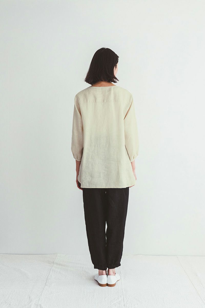 fog linen work フォグリネンワークメイ シャツ エクルベージュ LWA490-571 -1