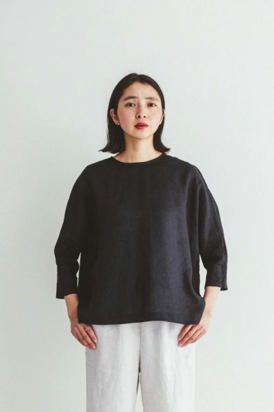 fog linen work フォグリネンワークNINA TOP BLACK ニナ トップ ブラック LWA524-17