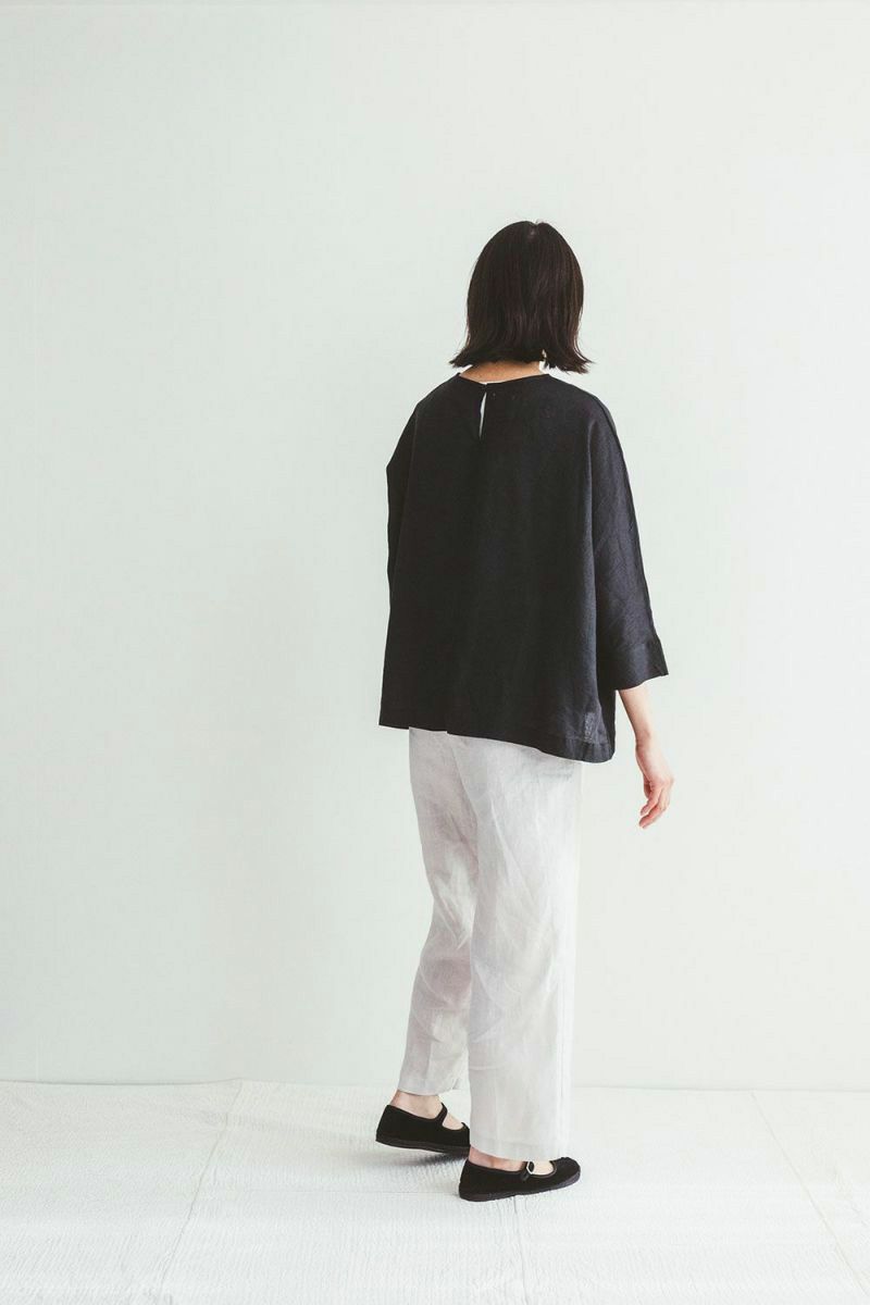 fog linen work フォグリネンワークNINA TOP BLACK ニナ トップ ブラック LWA524-17 -3