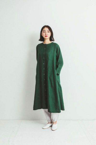 fog linen work フォグリネンワークSUZU DRESS VERT スズ ワンピース ヴェール LWA537-41