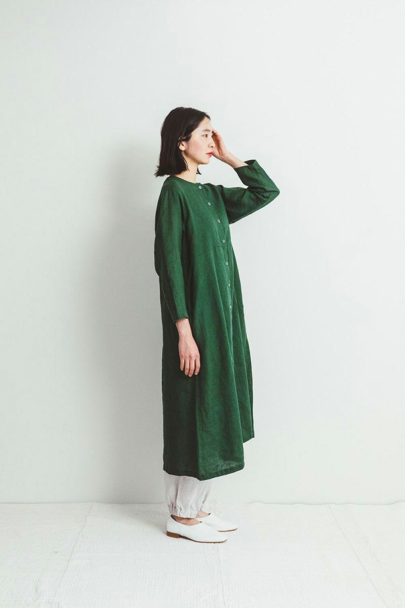 fog linen work フォグリネンワークSUZU DRESS VERT スズ ワンピース ヴェール LWA537-41 -2