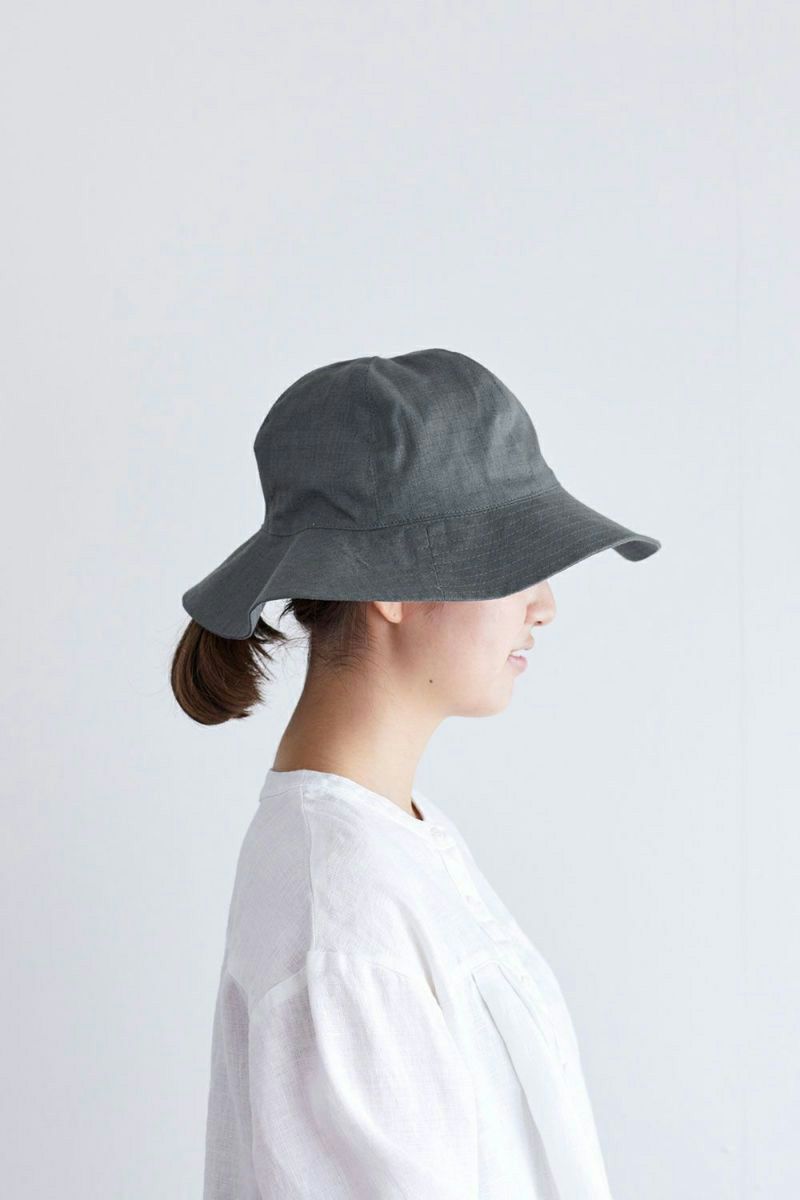 fog linen work フォグリネンワークCREE LINEN HAT ACIER クリー リネンハット アシェ LWE144-93 -1