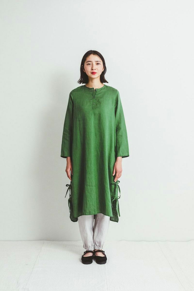 fog linen work フォグリネンワークTUI TUNIC VERT ECOSSAIS トゥイ　チュニック　ウ゛ェール　エコッセ LWA522-1337