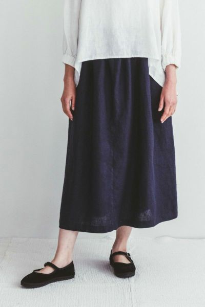 fog linen work フォグリネンワークICHIKA SKIRT BLUE DUR イチカ　スカート　ブルーデュール LWA569-2681