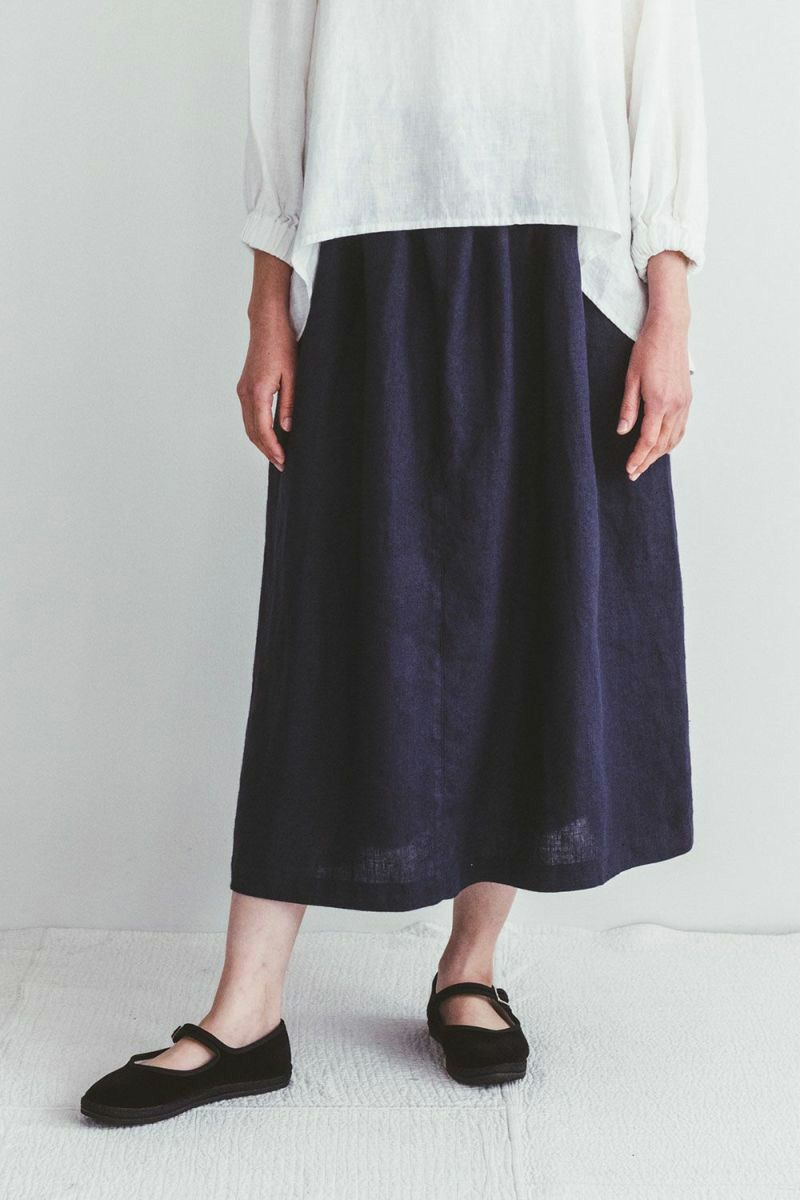 fog linen work フォグリネンワークICHIKA SKIRT BLUE DUR イチカ　スカート　ブルーデュール LWA569-2681