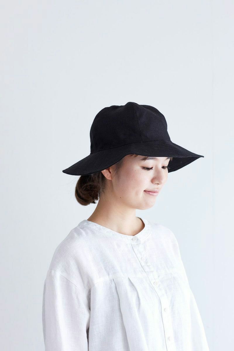 fog linen work フォグリネンワークCREE LINEN HAT BLACK クリ－リネンハット ブラック  LWE144-17