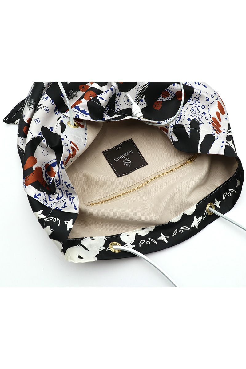 manipuri(マニプリ)＜プリントトートバッグL＞ランダムペイズリーバンダナ 0131252101 -2
