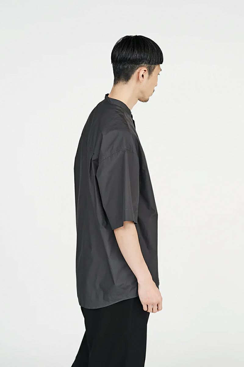 Graphpaper(グラフペーパー)Broad S/S Oversized Band Collar Shirt ブロード半袖バカラーシャツ GM231-50083B -2