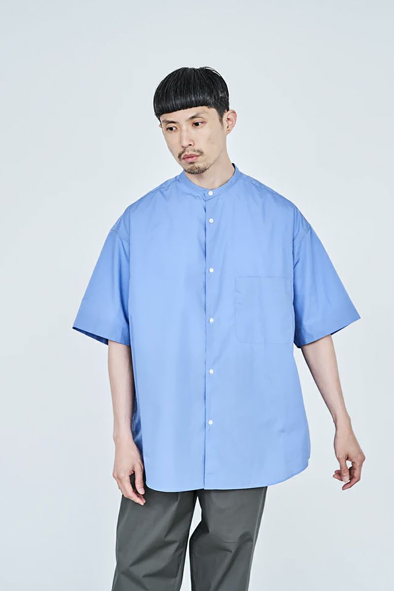 Graphpaper(グラフペーパー)Broad S/S Oversized Band Collar Shirt ブロード半袖バカラーシャツ GM231-50083B -8