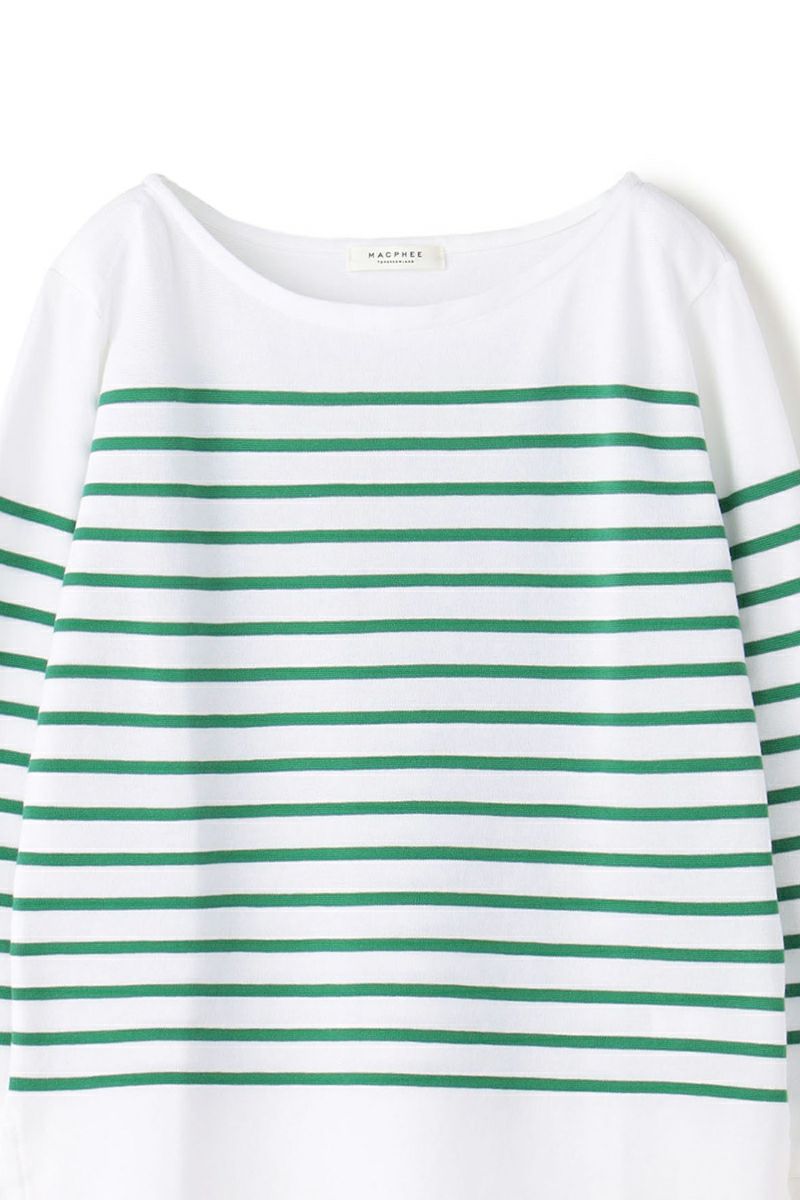 MACPHEE(マカフィー)コットンボーダー ボートネックプルオーバー 12-03-21-03705 -5