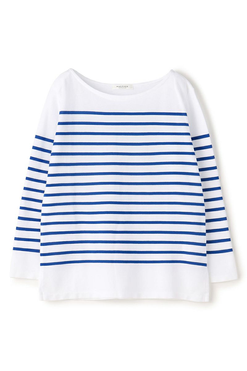 MACPHEE(マカフィー)コットンボーダー ボートネックプルオーバー 12-03-21-03705 -9