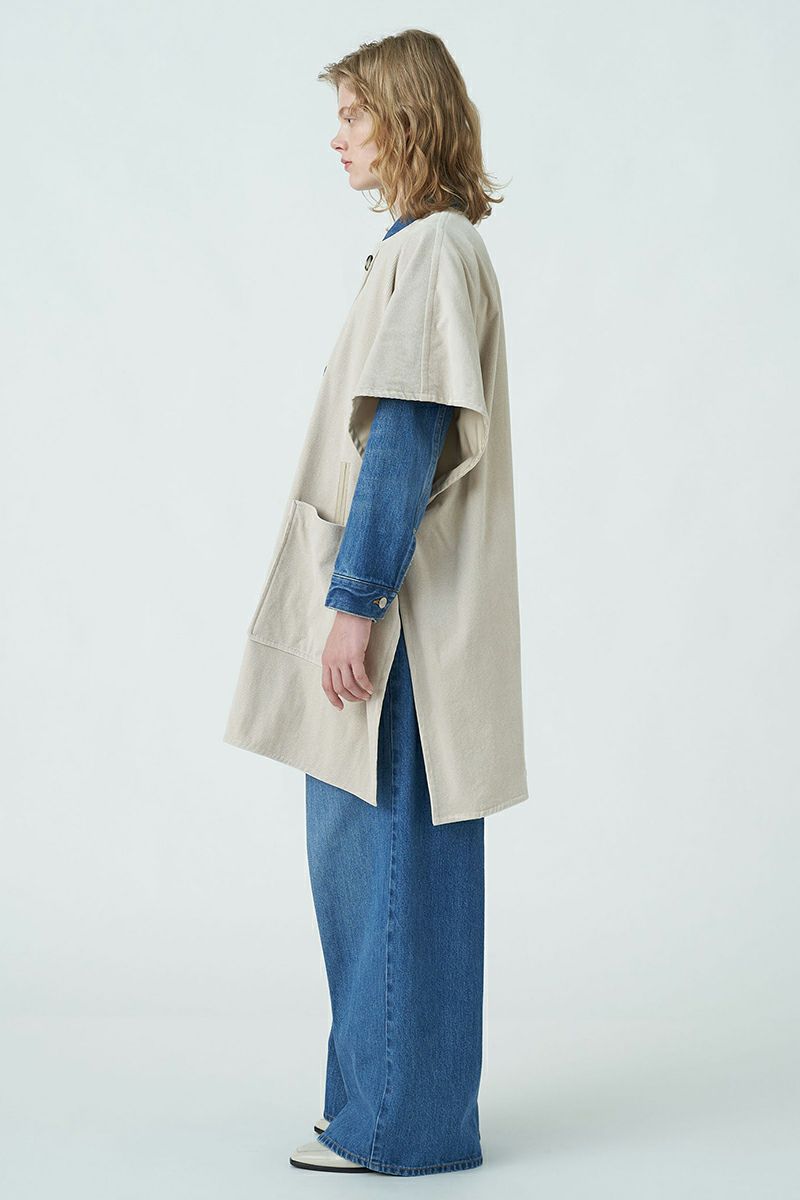 MACPHEE(マカフィー)ストレッチコーデュロイ ノーカラーマント 12-08-34-08138 -6