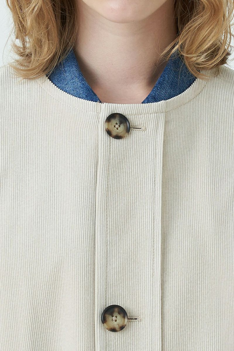 MACPHEE(マカフィー)ストレッチコーデュロイ ノーカラーマント 12-08-34-08138 -9