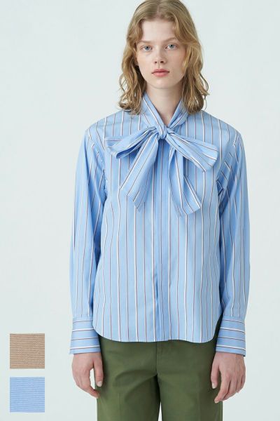 MACPHEE(マカフィー)ファインブロード ボウタイブラウス 12013401203