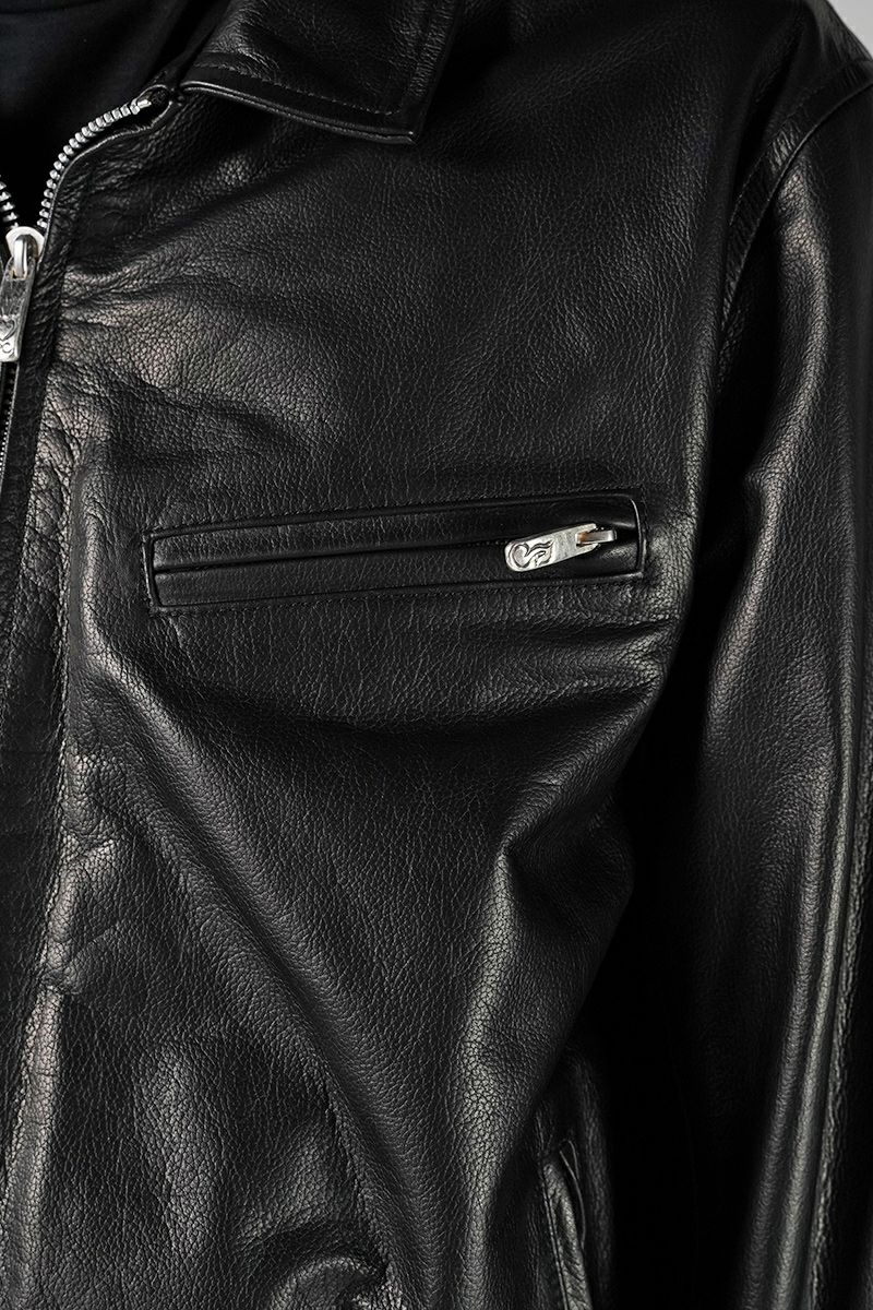 Porter Classic(ポータークラシック)シングルライダースジャケット W/ラブ&ピース シルバー PC SINGLE RIDERS JACKET W/LOVE&PIECE SILVER PC-017-2413 -2