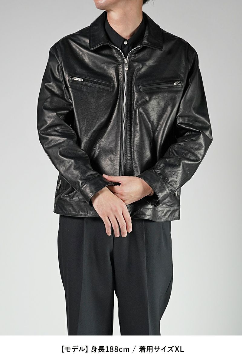 Porter Classic(ポータークラシック)シングルライダースジャケット W/ラブ&ピース シルバー PC SINGLE RIDERS JACKET W/LOVE&PIECE SILVER PC-017-2413 -4