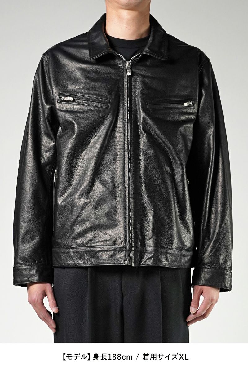 Porter Classic(ポータークラシック)シングルライダースジャケット W/ラブ&ピース シルバー PC SINGLE RIDERS JACKET W/LOVE&PIECE SILVER PC-017-2413 -5