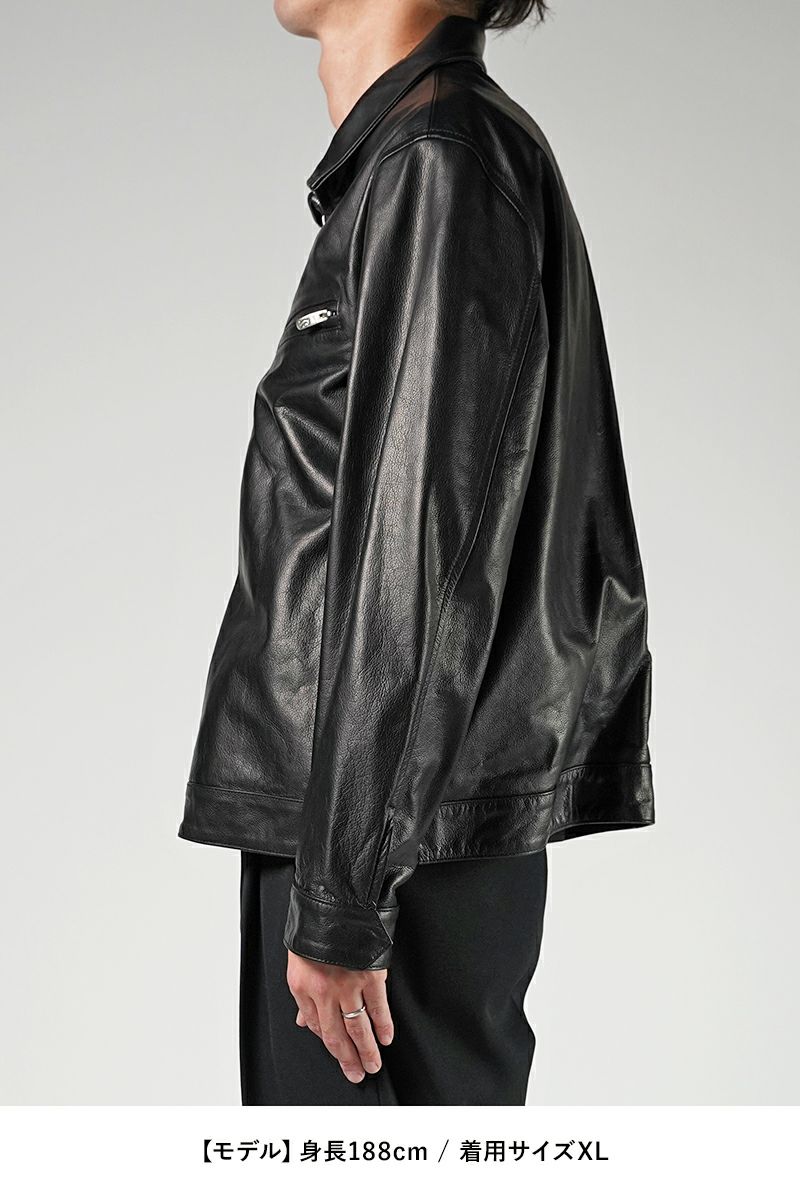 Porter Classic(ポータークラシック)シングルライダースジャケット W/ラブ&ピース シルバー PC SINGLE RIDERS JACKET W/LOVE&PIECE SILVER PC-017-2413 -6