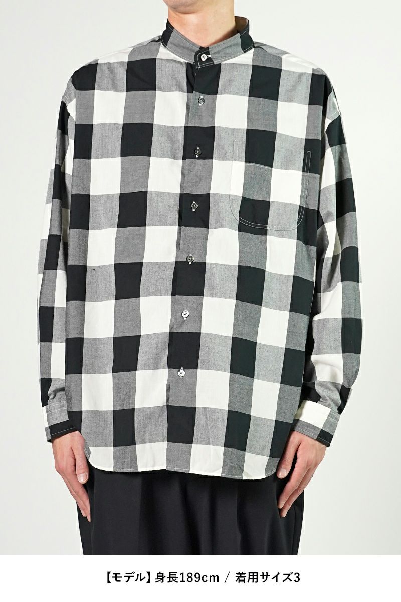 Porter Classic(ポータークラシック)ブロックチェックスタンドカラーシャツ BLOCK CHECK STAND COLLAR SHIRT PC-016-2474 -6