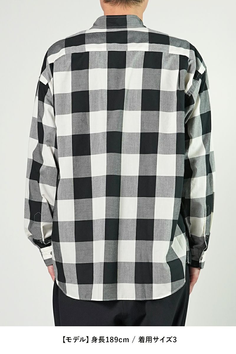 Porter Classic(ポータークラシック)ブロックチェックスタンドカラーシャツ BLOCK CHECK STAND COLLAR SHIRT PC-016-2474 -8