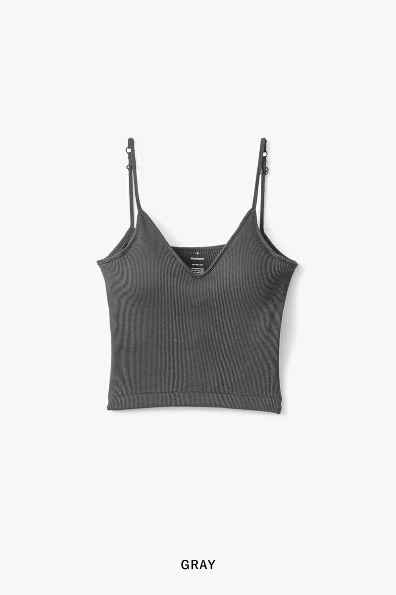 Graphpaper(グラフペーパー)American Sea Island Cotton Short Camisole アメリカンシーアイランドコットン ショートキャミソール GL241-70125B -5